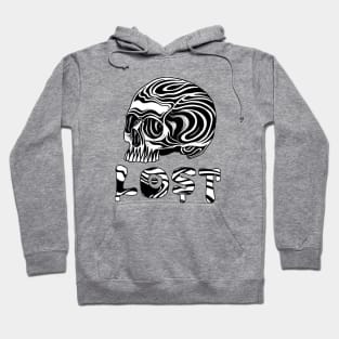 Lost skull style typography black and white Hoodie